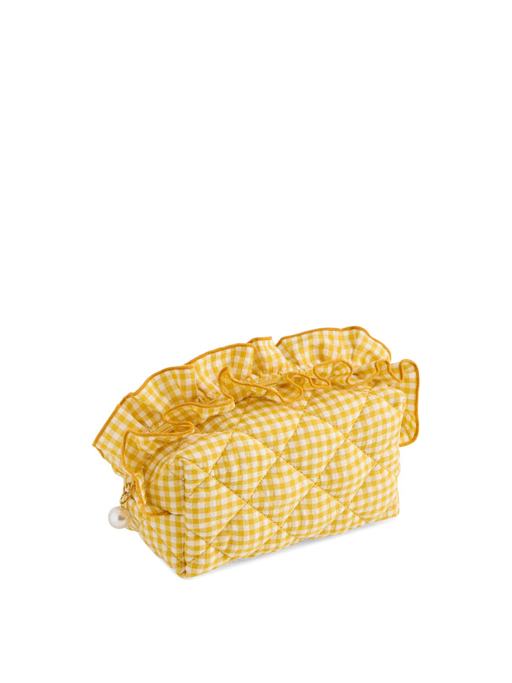 Yellow Fancy Small Zip Pouch