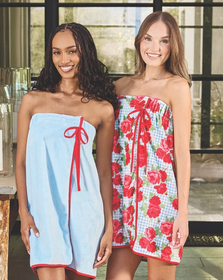 Blue &amp; Red Bow Spa Wrap