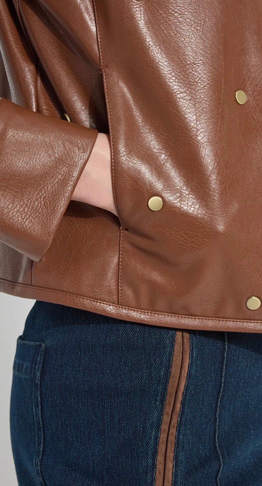 Luanne Studded Vegan Leather Jacket