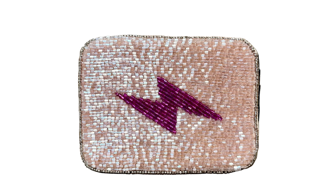 La Chic Pink Lightning Bolt Card Holder