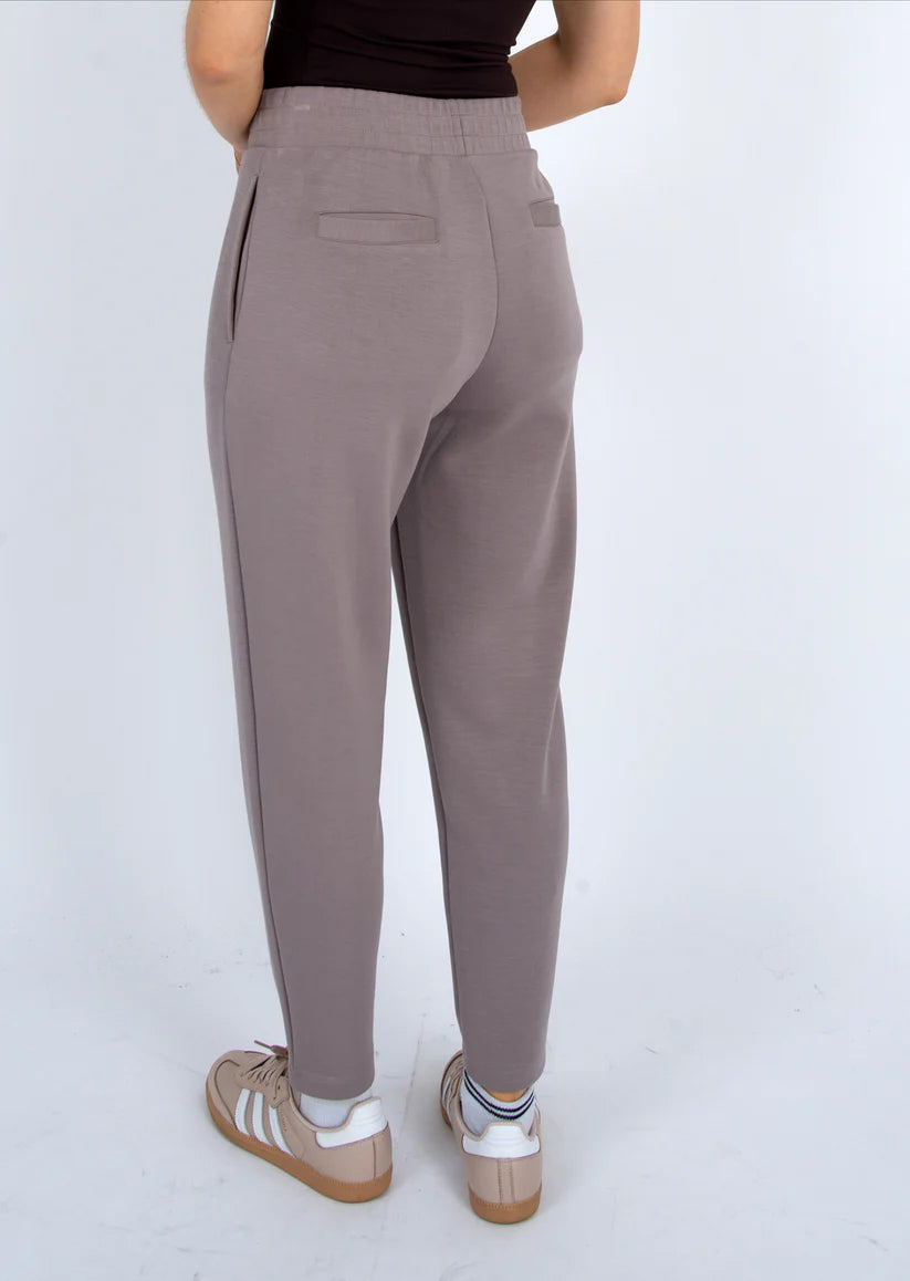 Julina Soft Knit Drawstring Pull On Tapered Pants