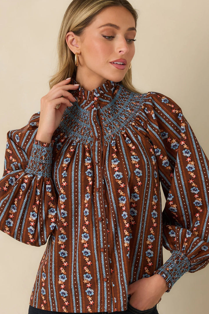 Bedford Smocked Blouse | Fireside Floral