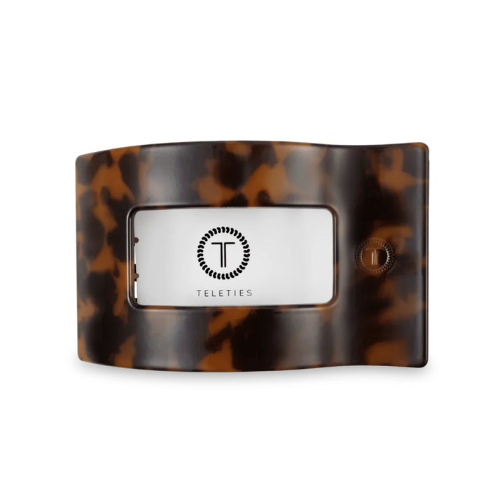 Teleties Flat Rectangle Medium Clip Tortoise