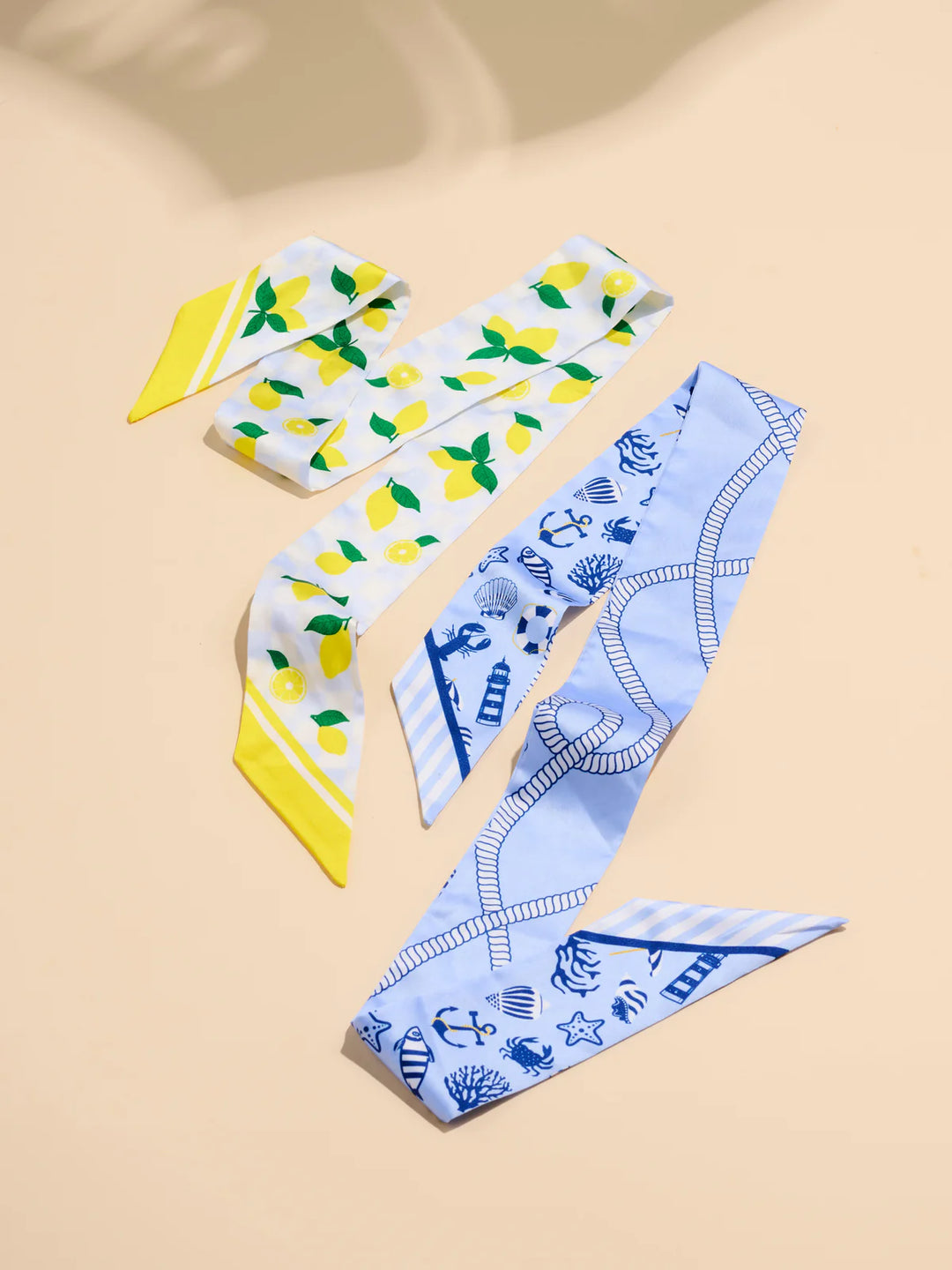 Assorted Set Of 2 Coastal Citrus Twilly Scarf, Multi