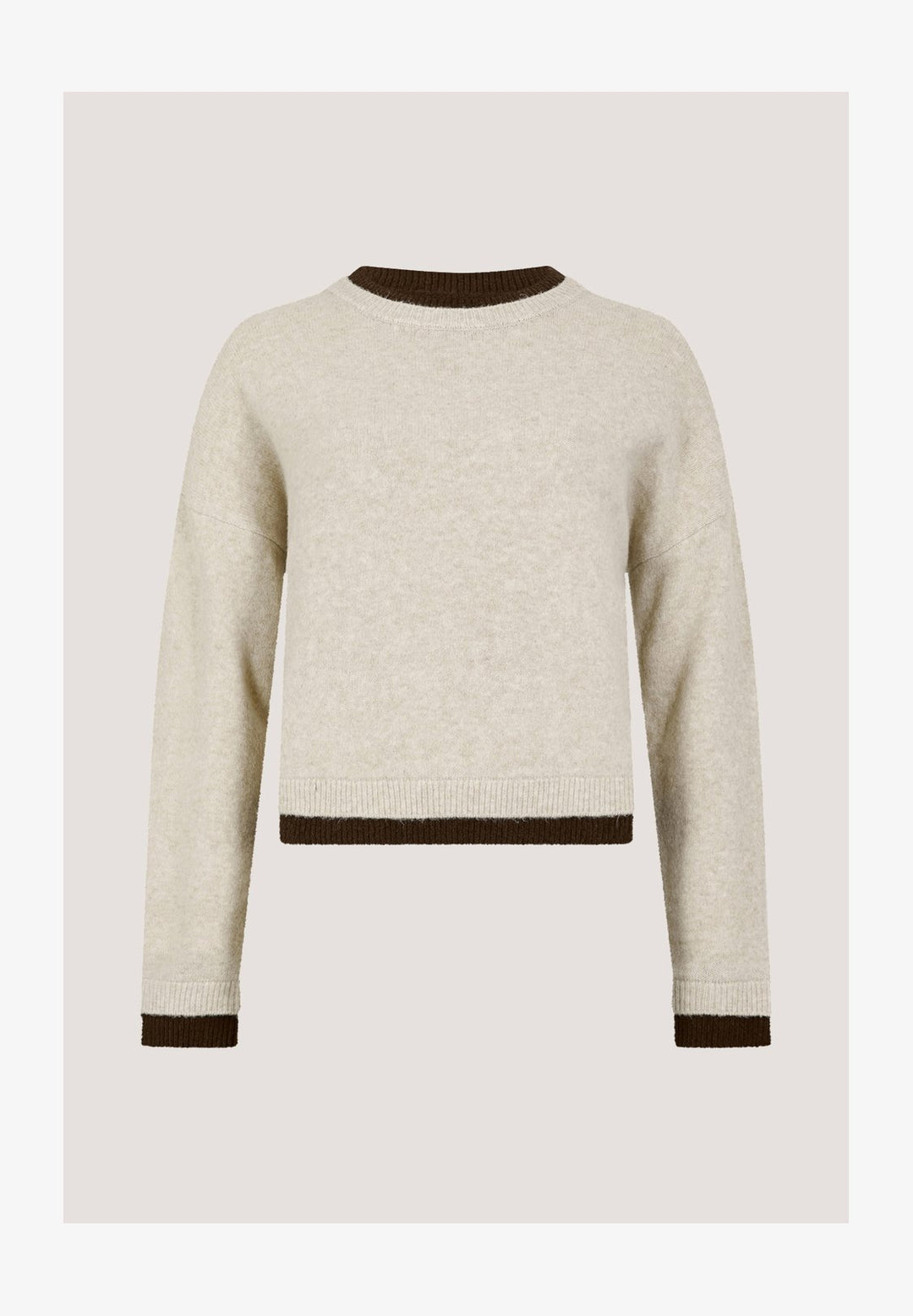 Contrast Color Layered Oversize Jumper | Stone
