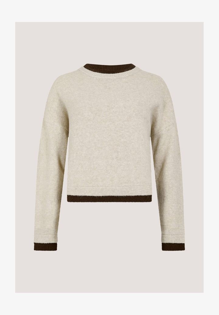 Contrast Color Layered Oversize Jumper | Stone