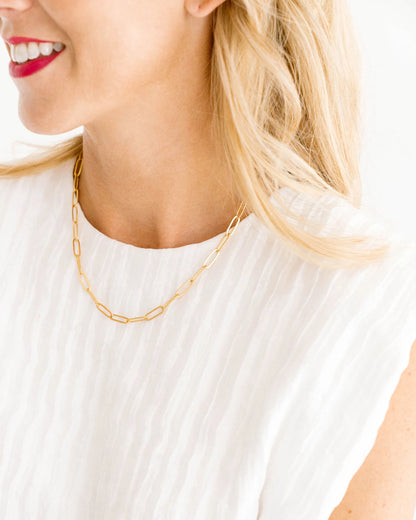 Basic Gold Medium Paperclip Chain