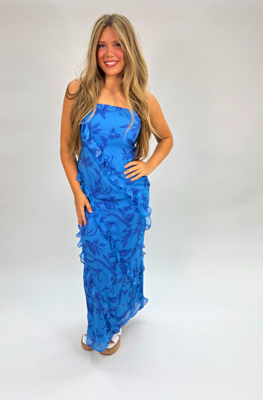 Jeanne Ruffle Maxi Dress