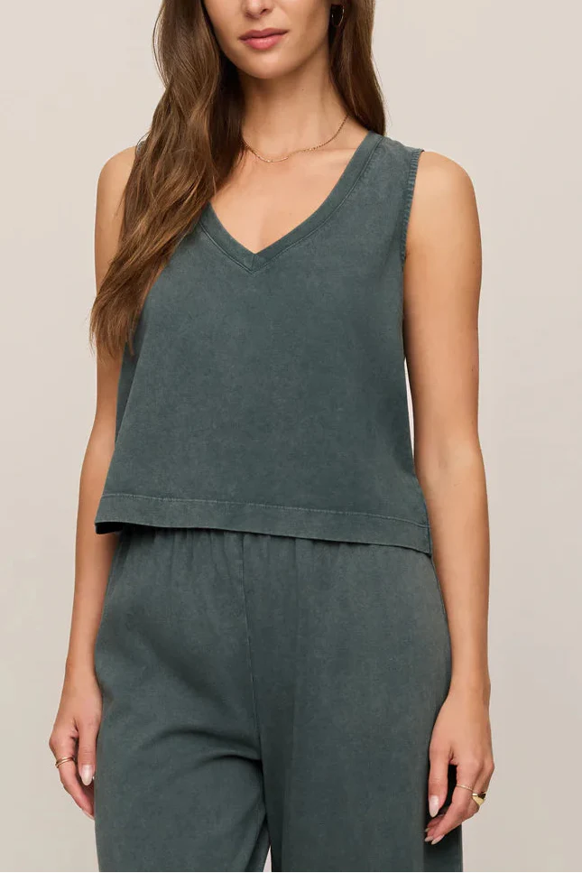 Sloane V-Neck Top | Emerald Cove