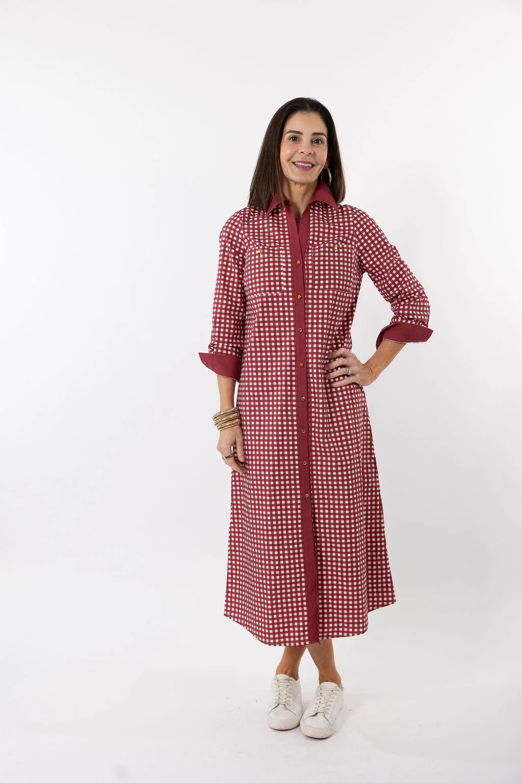 Harper Dress | Dark Red Gingham