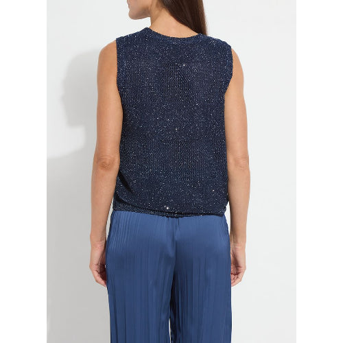 Nicola Sequined Shell | Capri Blue Sequins
