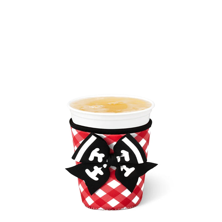 Gameday Gingham Red + Black Iced Cup Coolie (Small)