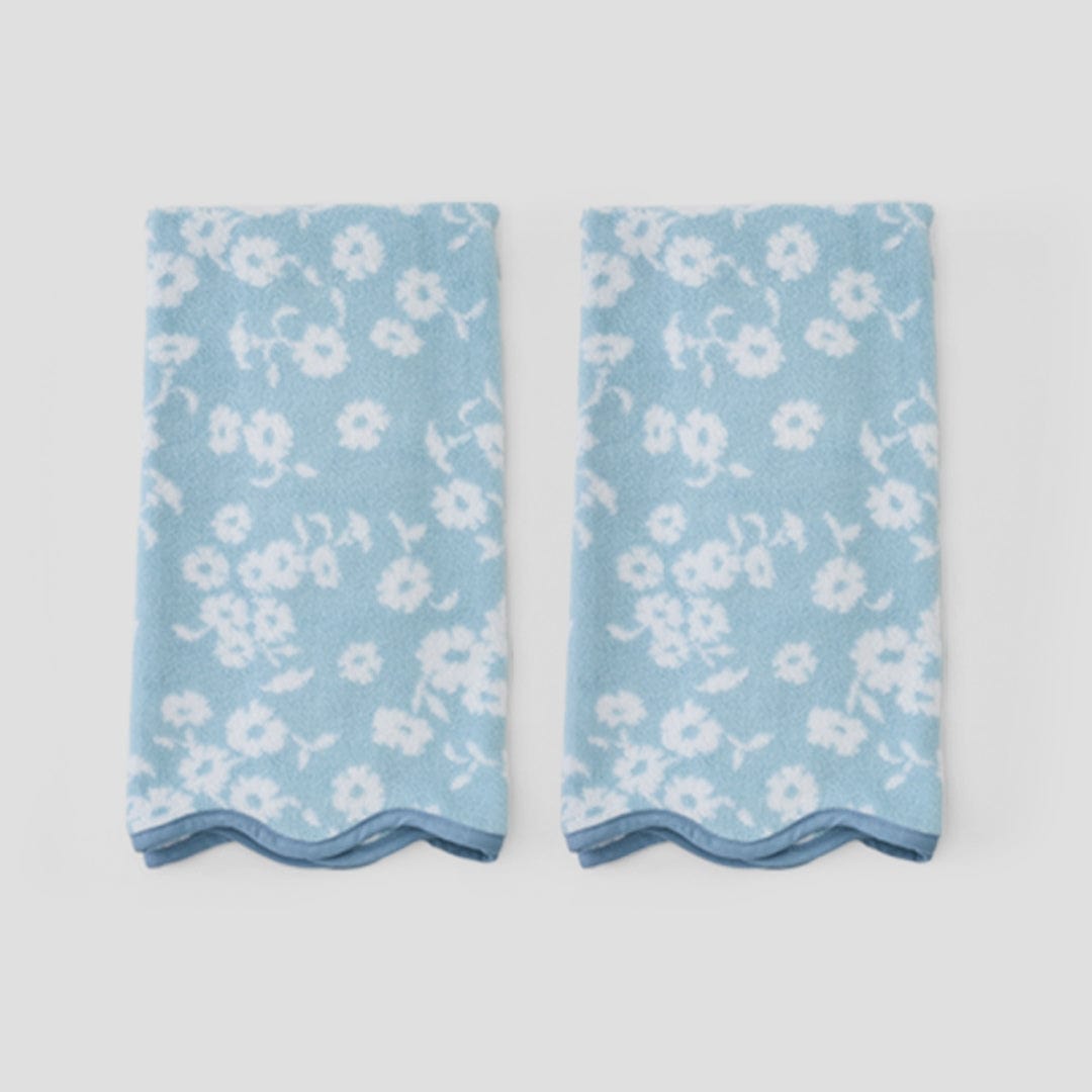 Patterned Scallop Hand Towel | Sea Glass Margot