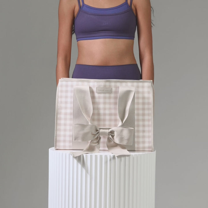 Jelly Tote with Phone Pouch | Latte Gingham