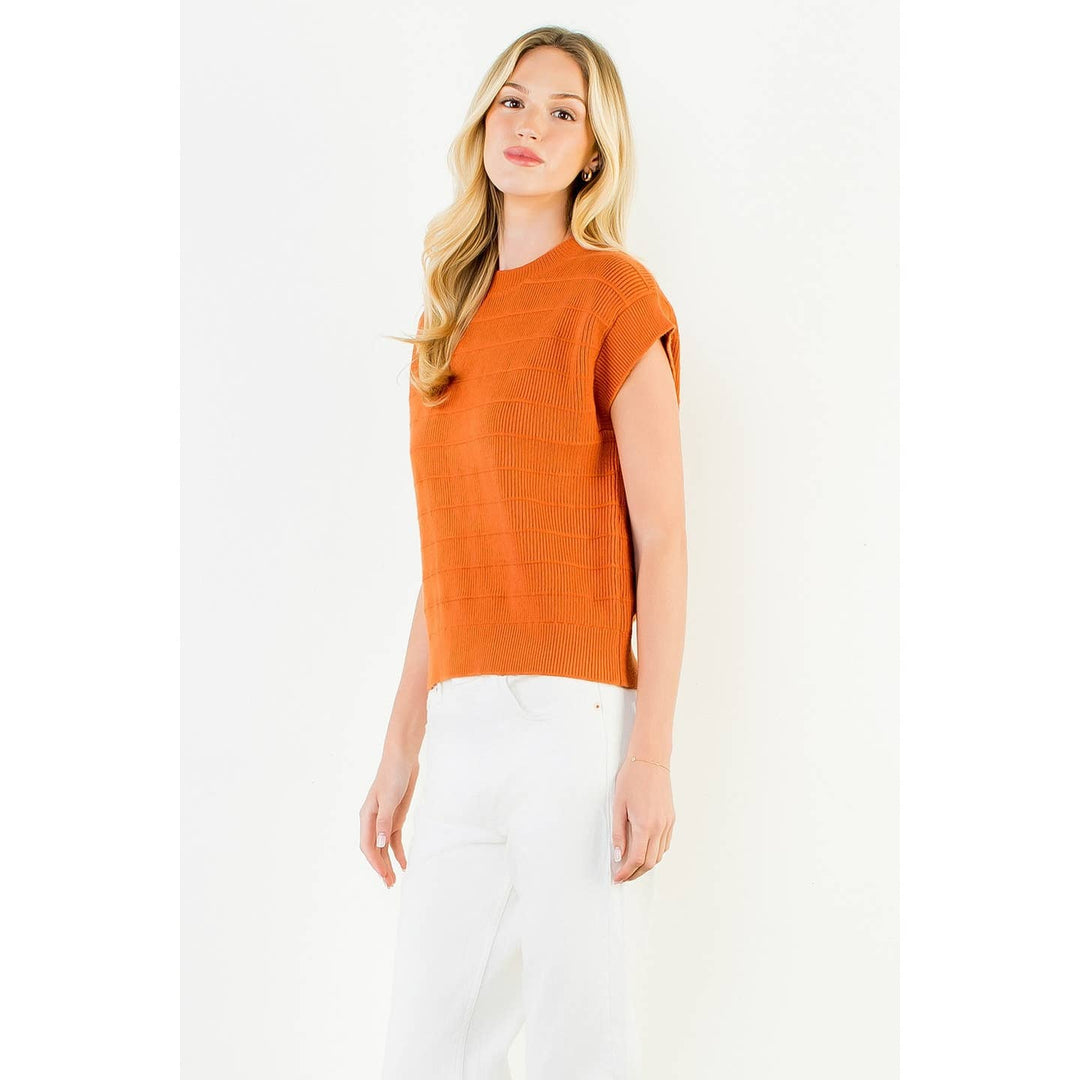 Knit Vest Top | Rust