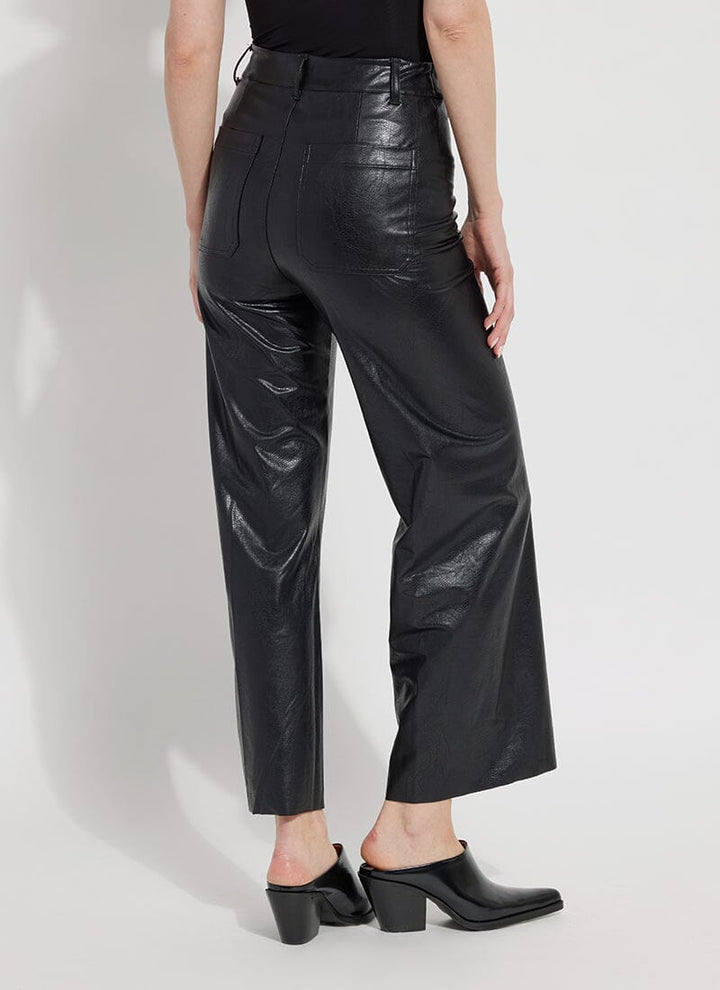 Hi Waist Vegan Leather Wide Leg | Kohl Black