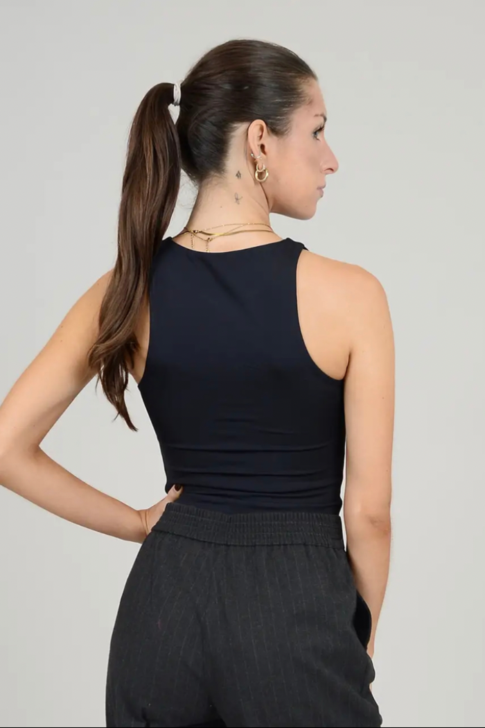 Roxanna Tank Bodysuit / Black