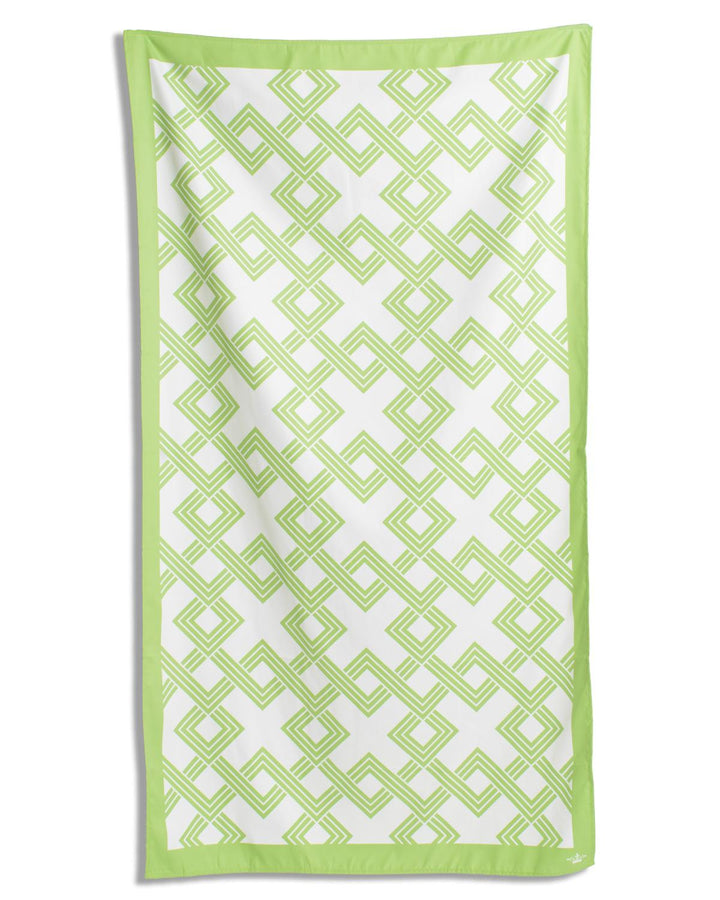 The Royal Standard Savannah Giant Beach Towel | Green/White