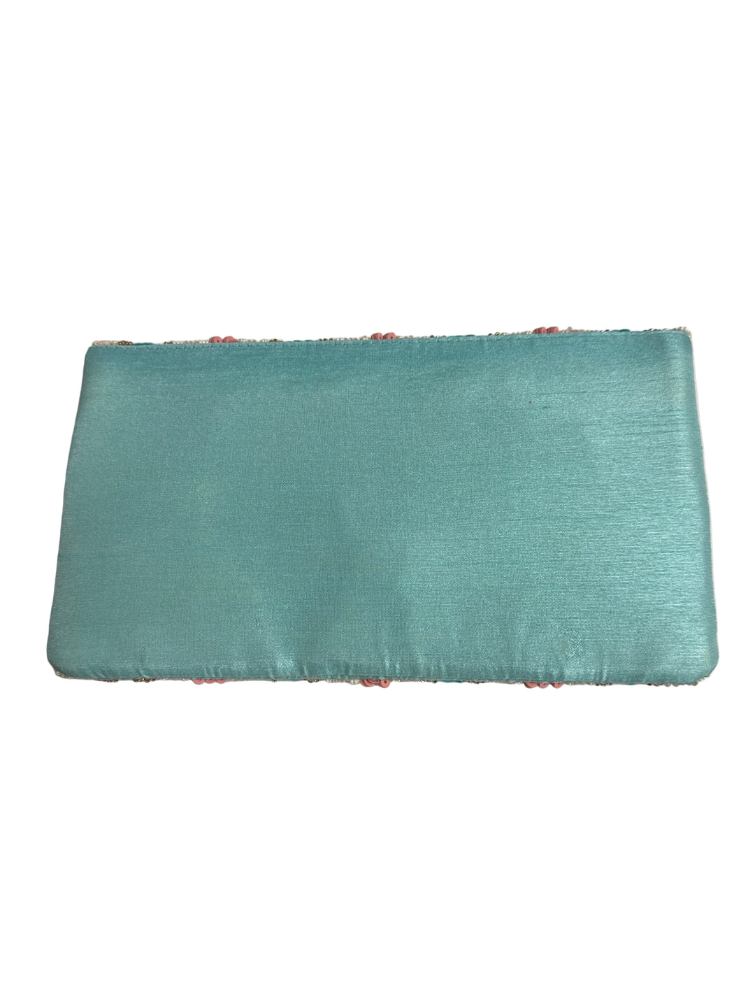 Coral/ Turquoise Diamond Beaded Bag