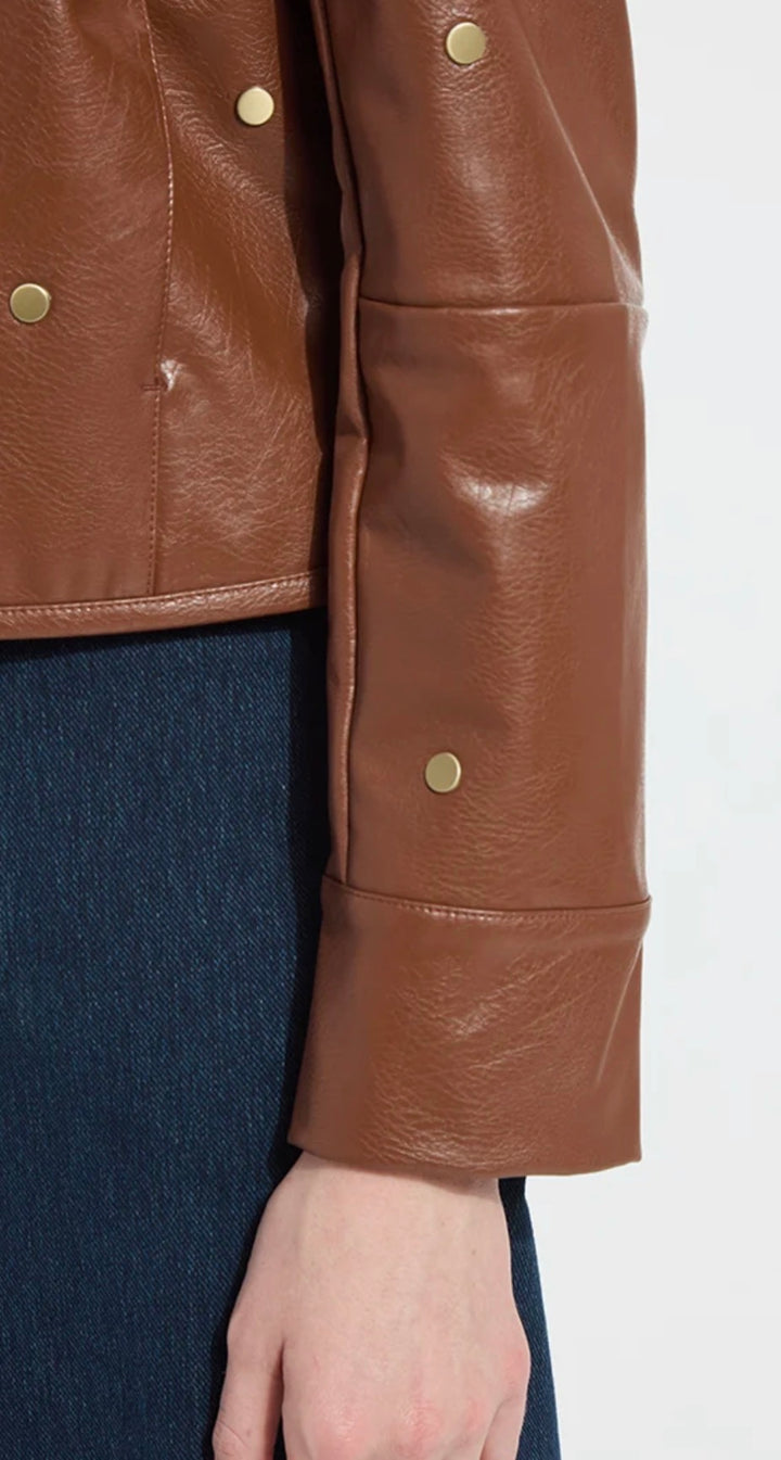 Luanne Studded Vegan Leather Jacket
