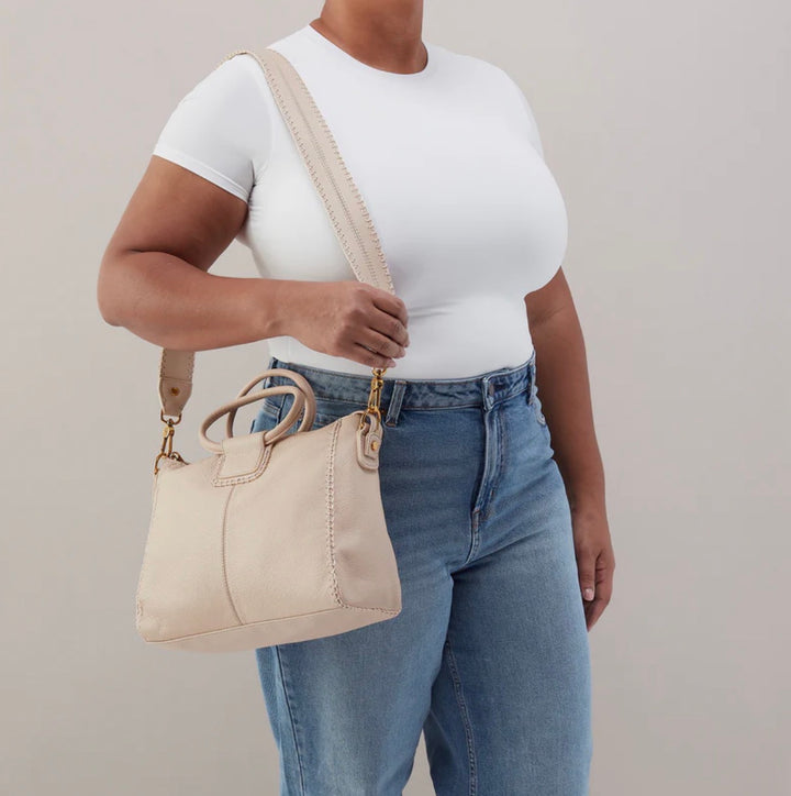 Shelia Medium Satchel | Pebbled Leather Stonewash