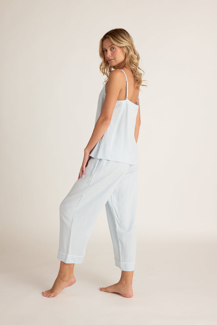 Linen Capri Pant | Sky