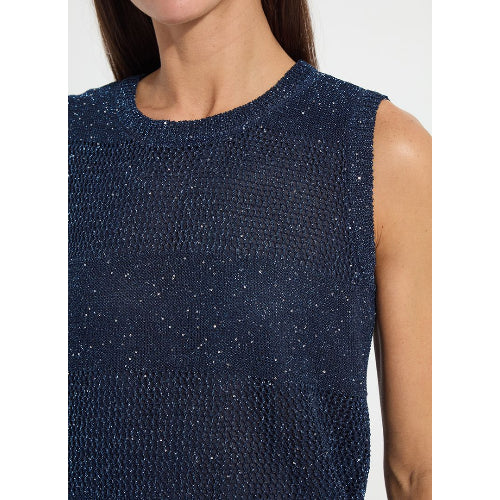 Nicola Sequined Shell | Capri Blue Sequins