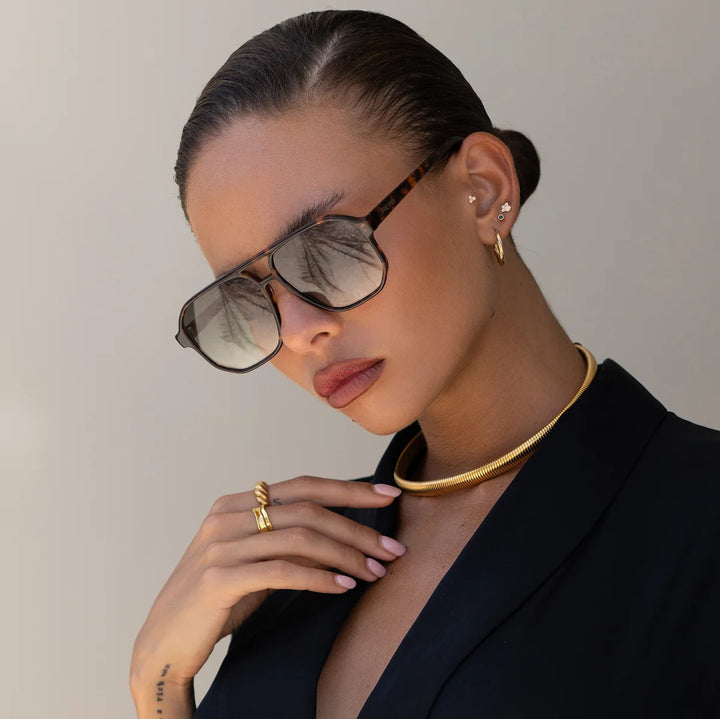 Billie Sunglasses | Tortoise/Green