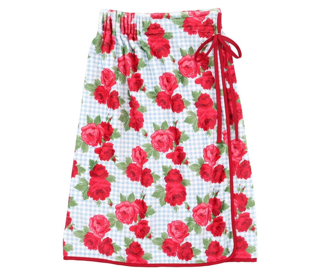 Bella Sleep &amp; Spa Blue Gingham &amp; Red Roses Spa Wrap