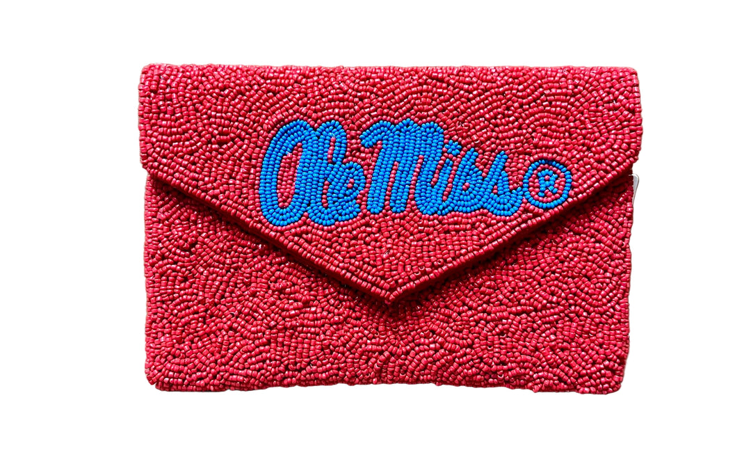 La Chic Red Ole Miss Mini Crossbody Bag with Chain