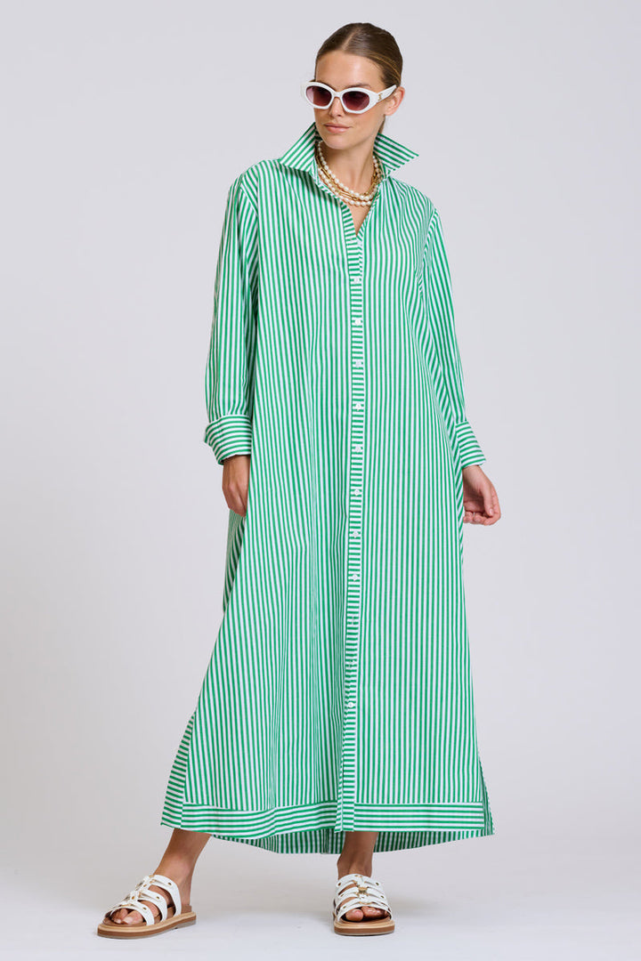 Shirty The Sybil Oversized Dress | Bright Green Stripe