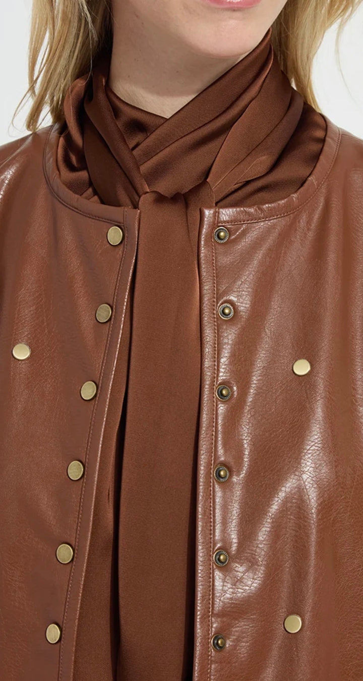 Luanne Studded Vegan Leather Jacket