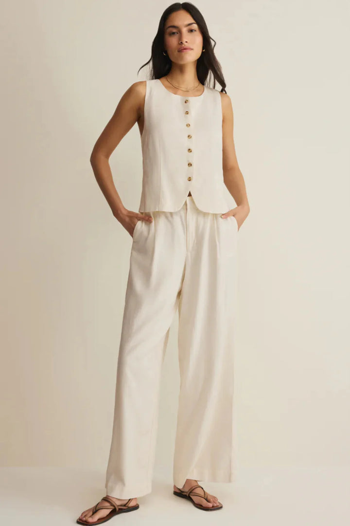 Roman Linen Vest Cloud