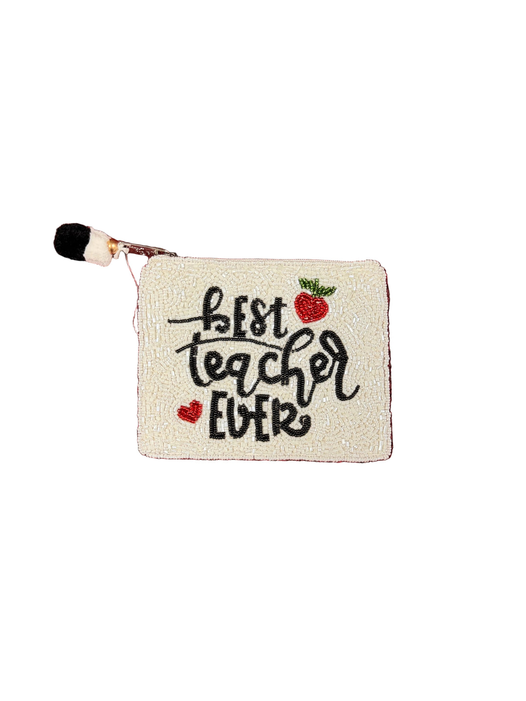 Best Teacher Ever Beaded Coin Pouch