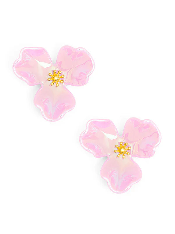 Iridescent Resin 3-Petal Stud Earring*