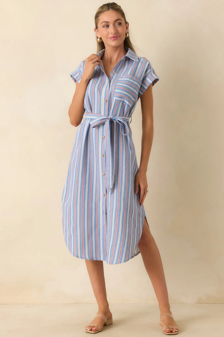 Prosperina Jules Dress Starboard Stripe Print 