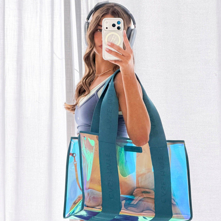 Jelly Tote with Phone Pouch | Emerald Soap Bubble
