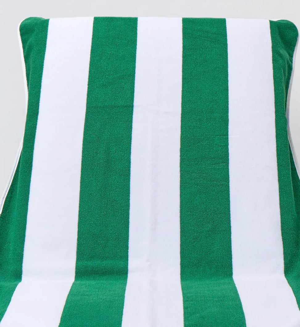 Weezie Beach Chair Cover Green Stripe