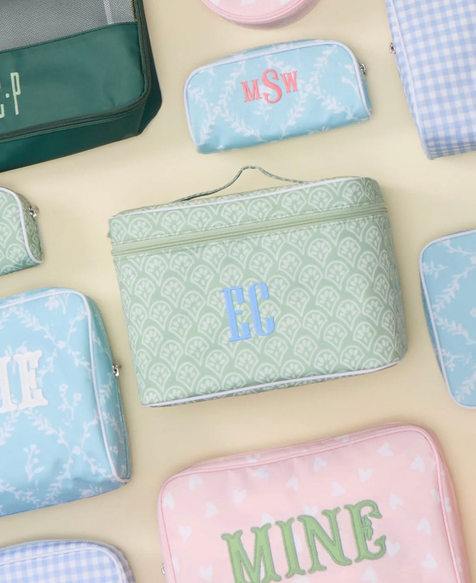 Vanity Case | Green Block Print
