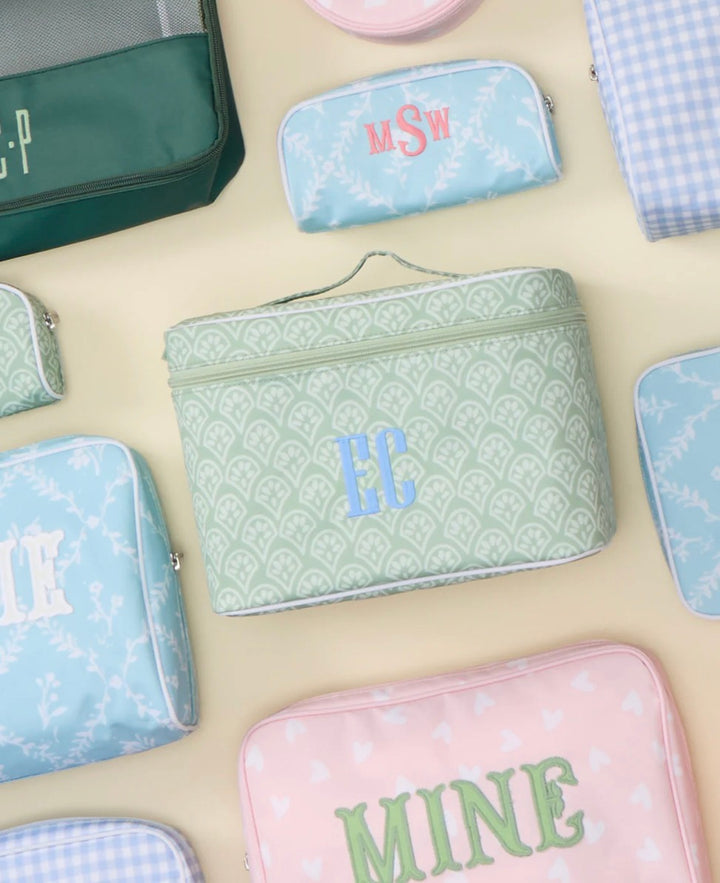 Vanity Case | Green Block Print