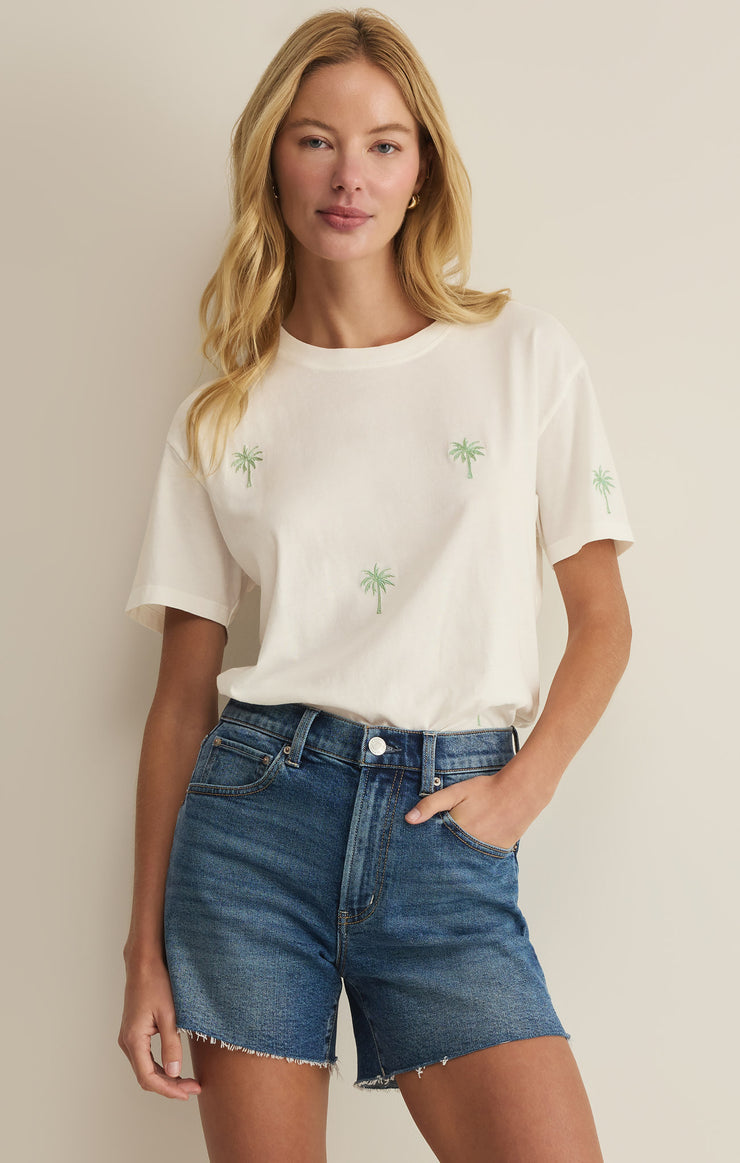 Z Supply Palms Boyfriend Tee | Sea Salt