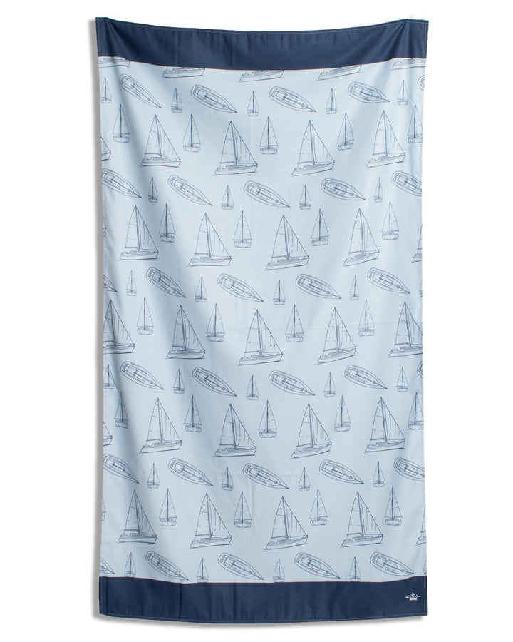 The Royal Standard Set Sail Giant Beach Towel | Light Blue/Navy