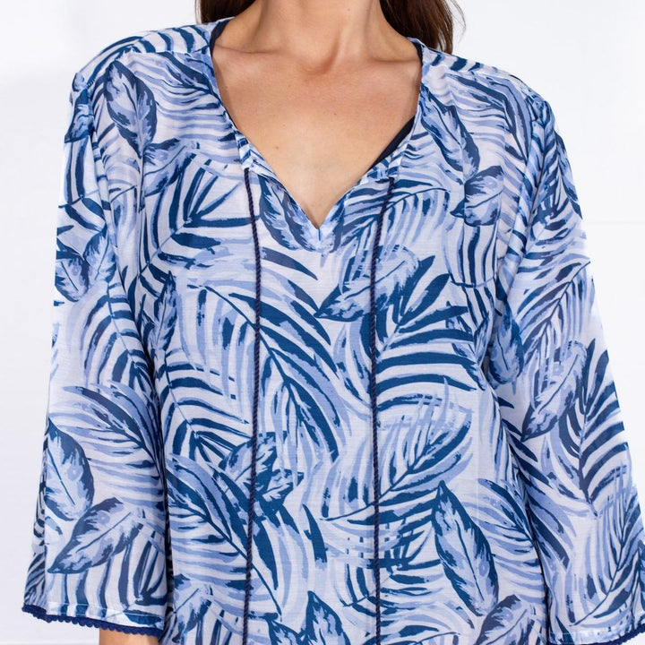 Tamarindo Cover-Up | White/Royal