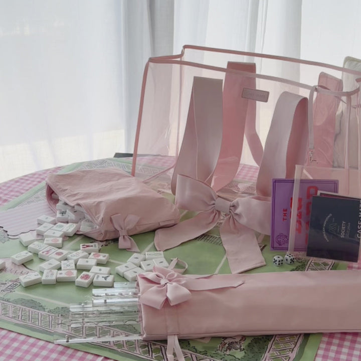 Mahjong Jelly Tote Set | Ballet Pink Bow