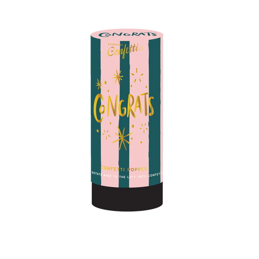 Congrats Confetti Popper | Navy/Pink