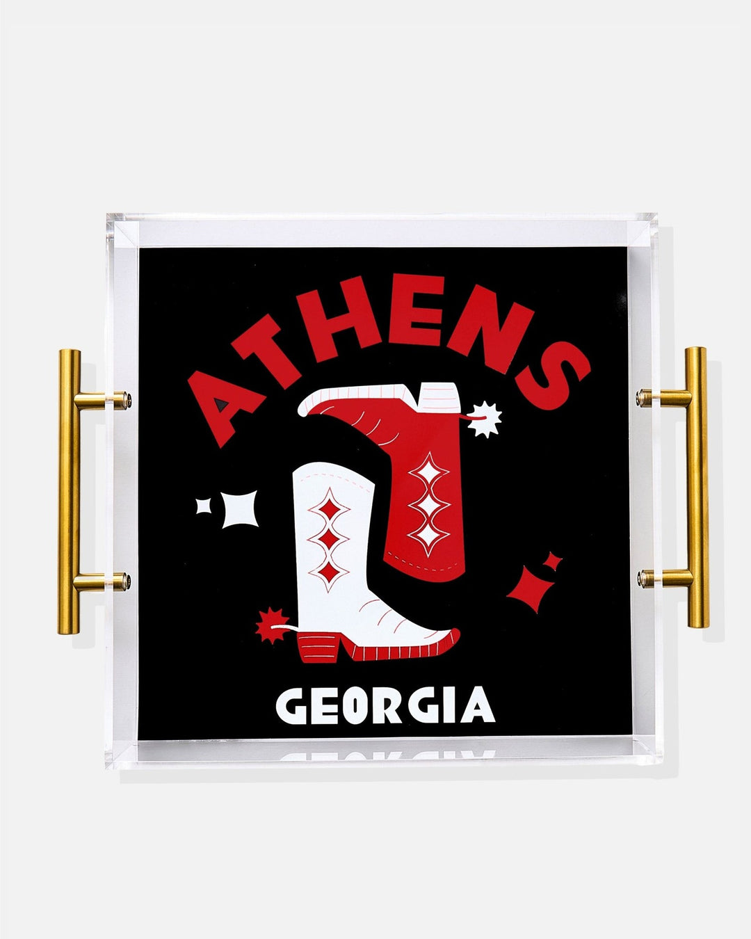 Tart by Taylor Athens | Large Acrylic Tray With Gold Handles