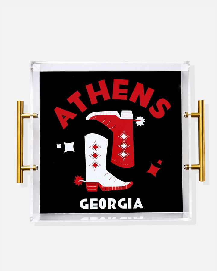 Tart by Taylor Athens | Large Acrylic Tray With Gold Handles