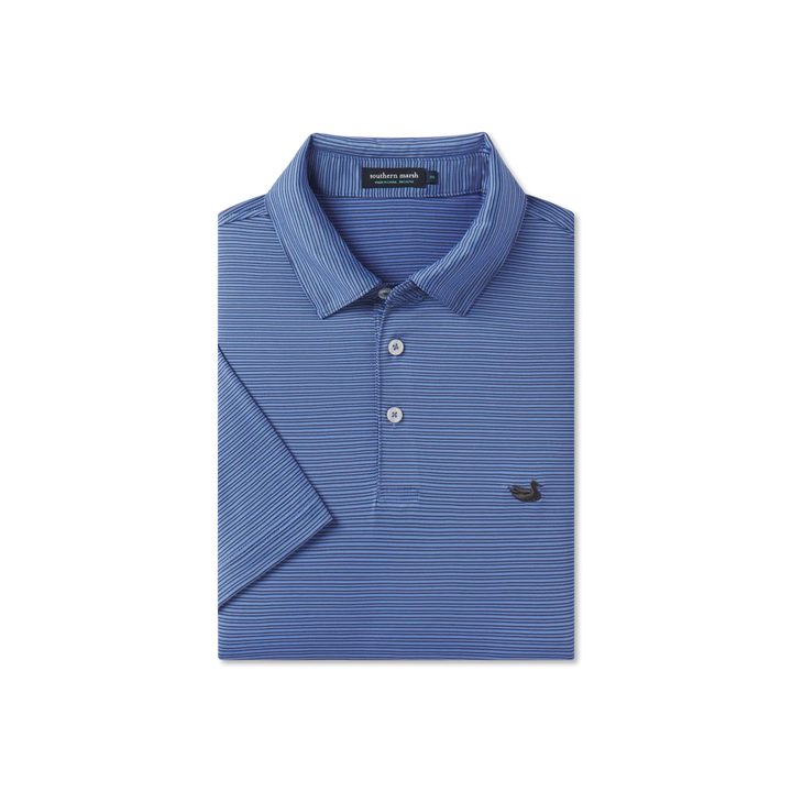 Bermuda Performance Polo | Navy and French Blue