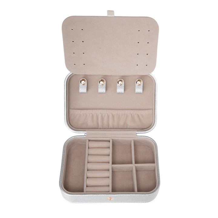 Brouk &amp; Co Leah Quilted Travel Jewelry Organizer | Silver