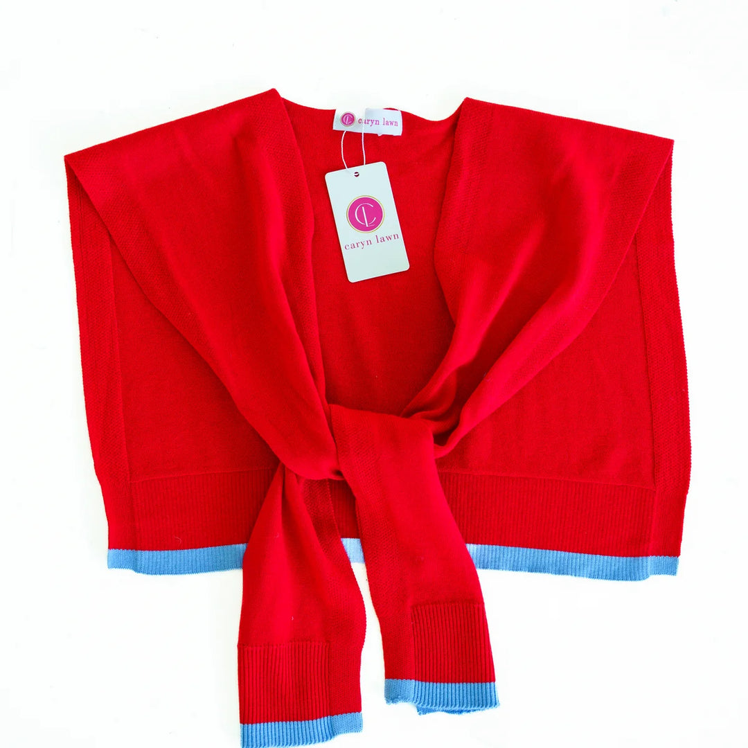 Caryn Cardi Red/ Light Blue